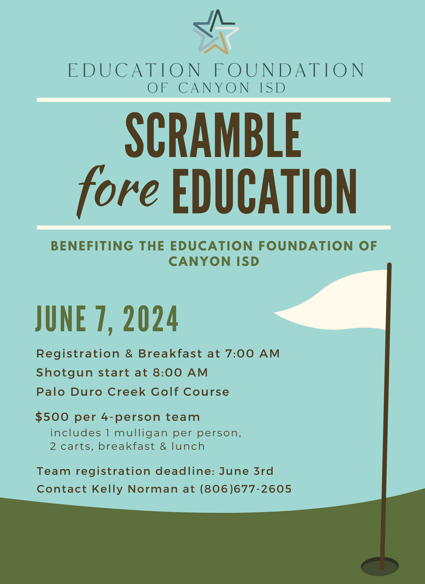2024 Scramble Fore Education Flyer Front